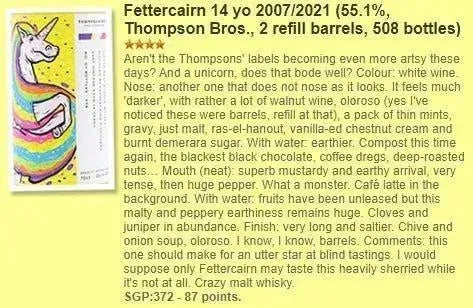 Thompson Bros Fettercairn - 14YO, 2007/2021, 55.1% (WF87) - Scotch Whisky