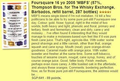 Thompson Bros Foursquare - 16YO, 2005/2022, 57% Type : Column and Pot Still Rum 冧酒 WhiskyFun