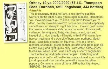 Thompson Bros Orkney (Highland Park) - 19YO, 57.1% (WF90) - Scotch Whisky