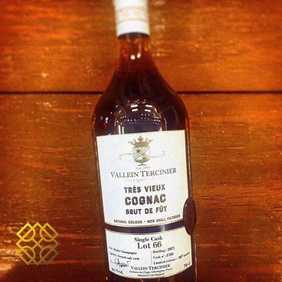 Vallein Tercinier - ~56YO, Lot 66 Single Cask, 1966/2022, Petite Champagne, 49.7% - Cognac