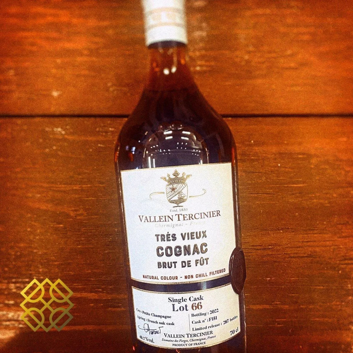 Vallein Tercinier - ~56YO, Lot 66 Single Cask, 1966/2022, Petite Champagne, 49.7% - Cognac